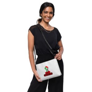 Faux Leather Crossbody bag: White . Free Palestine