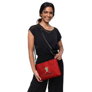 Faux Leather Crossbody bag: Red. Free Palestine